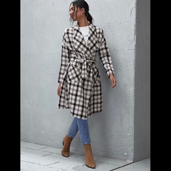 Jackets & Blazers - Plaid Waterfall Overcoat